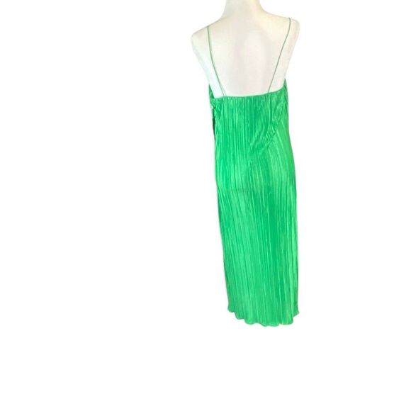 Good American Always Fits Green Plisse Slip Dress size Large (3-4) Midi pleat - Picture 4 of 7